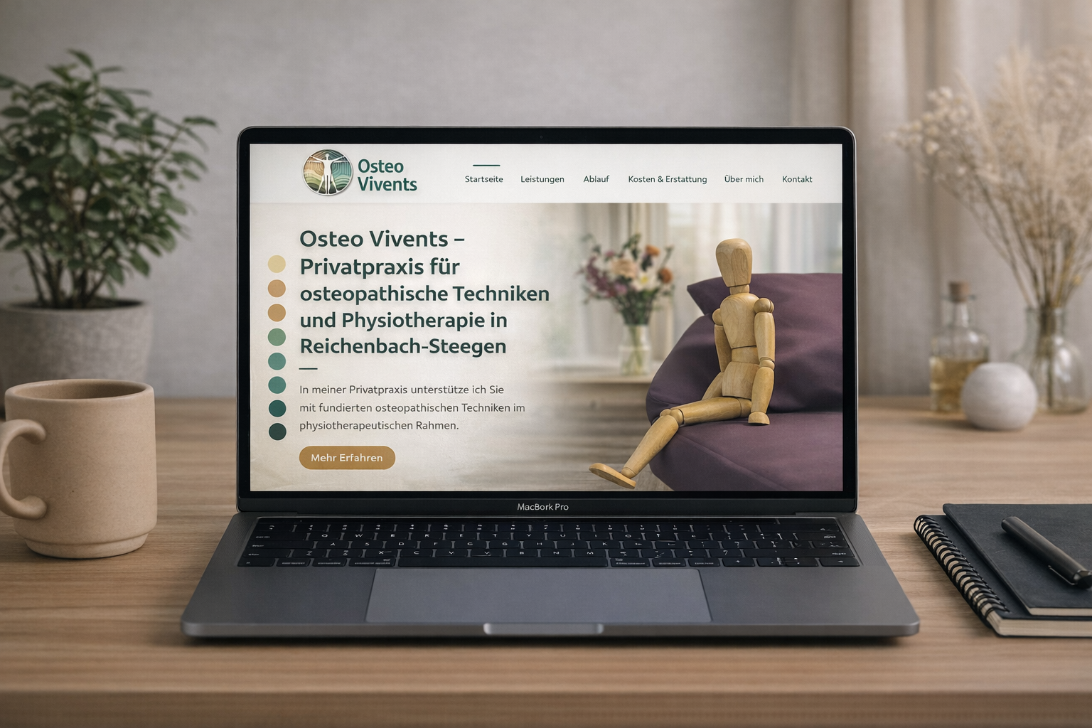 Moderne Praxis-Website für Osteopathie