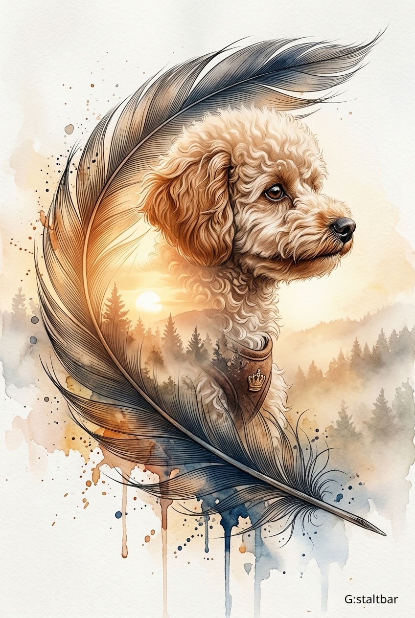 Beispiel eines fertigen AI Hundeportraits